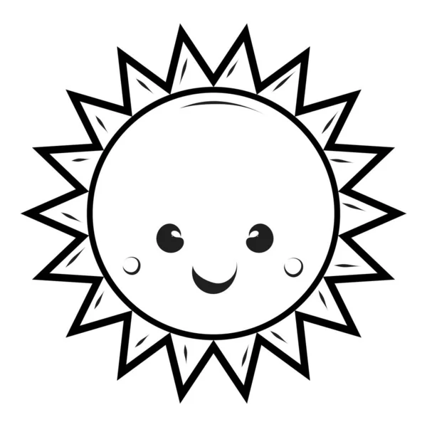 Sun Face Design Print Use Logo Card Flyer Shirt — Stock Vector