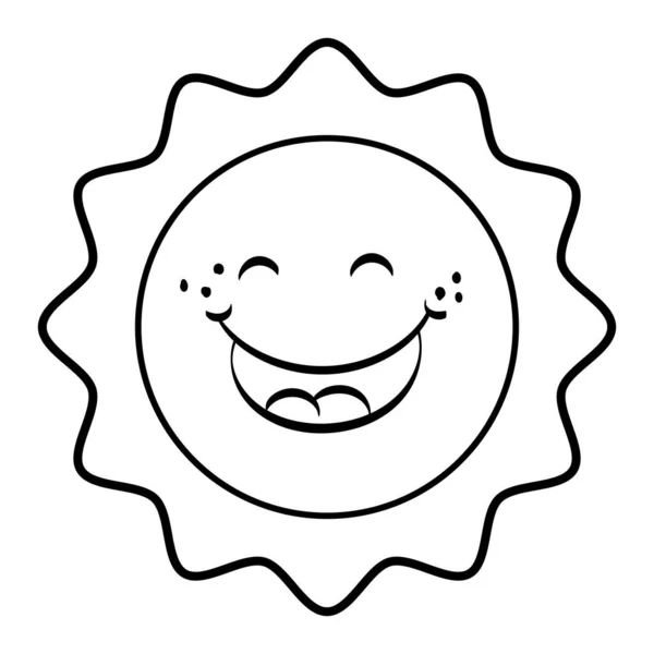 Солнечный Дизайн Лица Печати Использования Качестве Логотипа Карточки Флаера Футболки — стоковый вектор