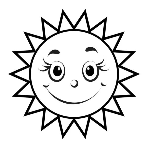 用于印刷或用作标志 传单或T恤衫的太阳面设计 — 图库矢量图片