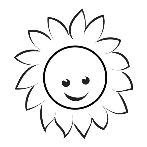Yazdırma Için Güneş Yüzü Tasarımı Veya Logo Kart Ilanı Veya — Stok Vektör