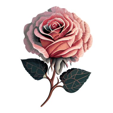 Yapıştırma için Gül Çiçeği Çizimi veya poster, kart, broşür veya tişört olarak kullanın