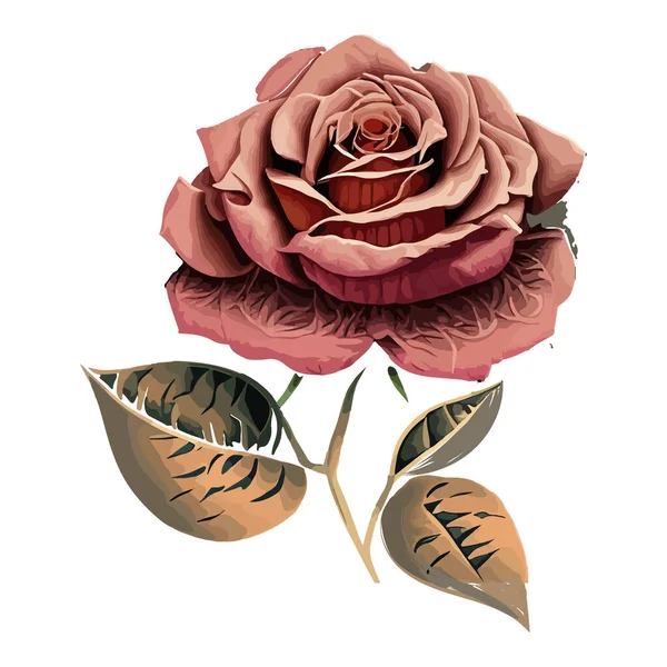 Рисунок Цветов Роз Наклейки Использования Качестве Плаката Карточки Флаера Футболки — стоковый вектор