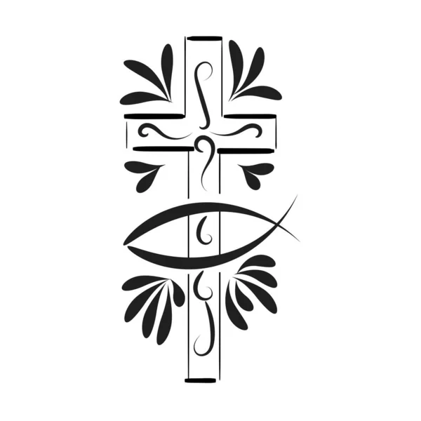 Design Christian Symbol Stampare Utilizzare Come Poster Carta Volantino Adesivo — Vettoriale Stock