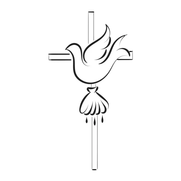 Katolikus Keresztség Keresztség Szimbólum Szentségek Katolikus Egyház Eucharisztia — Stock Vector