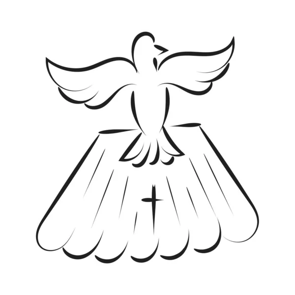 カトリックの洗礼 洗礼のシンボルカトリック教会の聖餐式聖体 — ストックベクタ