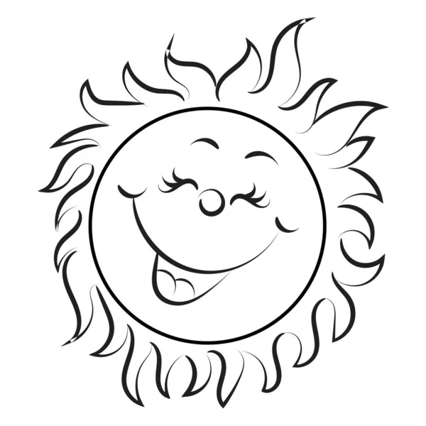 Roztomilé Sun Art Šťastné Slunce Pro Tisk Usmívající Vektor Slunce — Stockový vektor