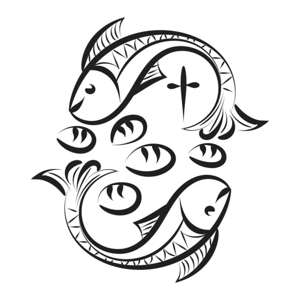 Christian Symbol Design Print Use Poster Card Flyer Sticker Tattoo — Stock Vector