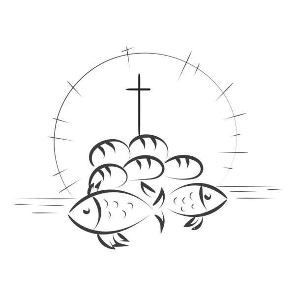 Σχεδιασμός Χριστιανικού Σύμβολου Για Εκτύπωση Χρήση Αφίσα Κάρτα Φυλλάδιο Αυτοκόλλητο — Διανυσματικό Αρχείο