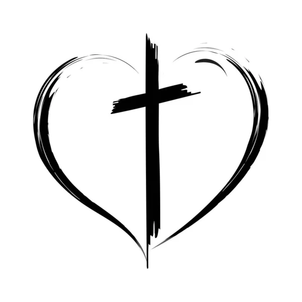印刷或用作海报 纹身或T恤衫的基督教符号设计 — 图库矢量图片
