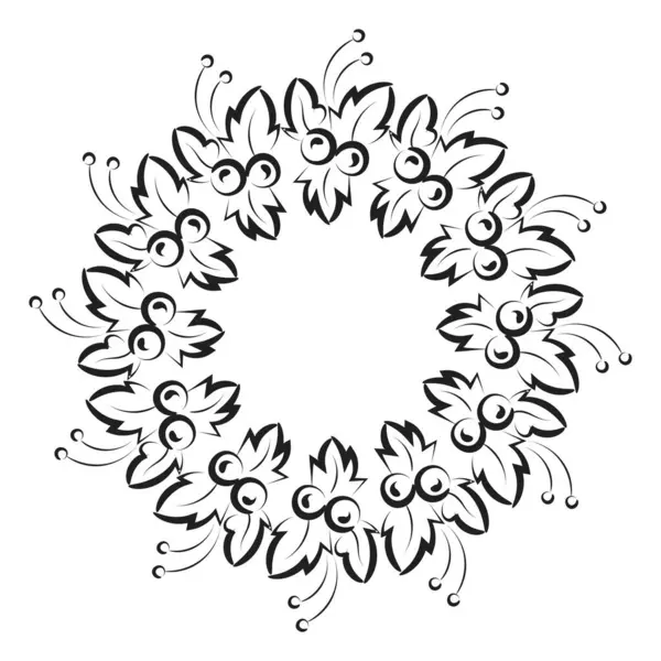 Diseño Corona Navidad Dibujado Mano Para Imprimir Usar Como Póster — Vector de stock