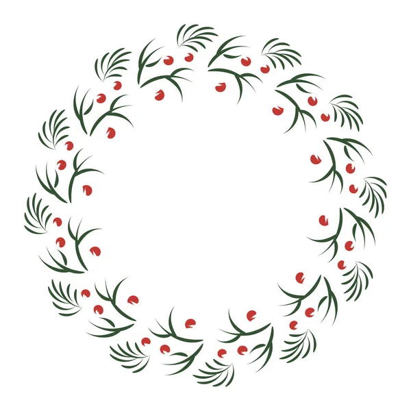 ポスター フライヤーまたは招待カードとして印刷または使用するための手描きクリスマスリースデザイン — ストックベクタ