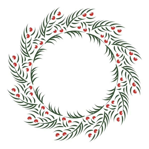 Handgetekende Christmas Wreath Ontwerp Voor Print Gebruik Als Poster Flyer — Stockvector