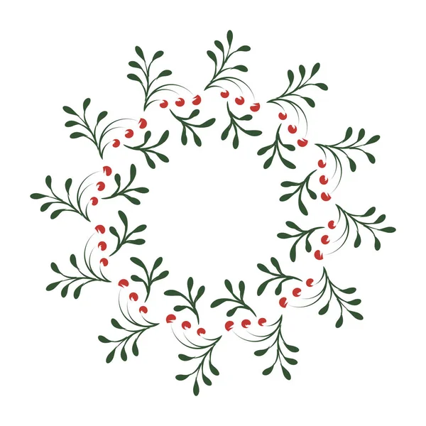Hand Drawn Christmas Wreath Design Print Use Poster Flyer Invitation — Stock Vector