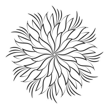 Yazdırma veya dövme tasarımı için Çiçek Çizgisi Sanatı