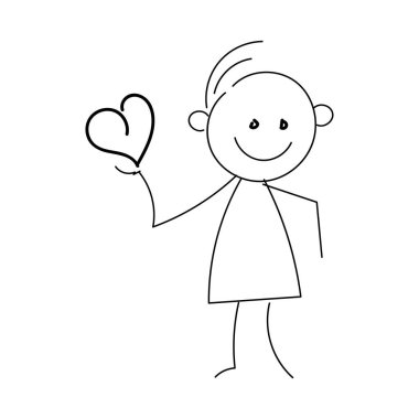 Baskı için komik Stickman el çizimi tarzı ya da poster, kart, el ilanı, dövme ya da T-Shirt tasarımı olarak kullanılması