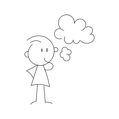 Baskı için komik Stickman el çizimi tarzı ya da poster, kart, el ilanı, dövme ya da T-Shirt tasarımı olarak kullanılması