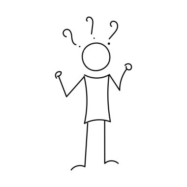 Baskı için komik Stickman el çizimi tarzı ya da poster, kart, el ilanı, dövme ya da T-Shirt tasarımı olarak kullanılması