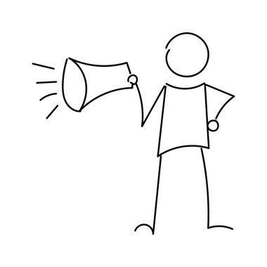 Baskı için komik Stickman el çizimi tarzı ya da poster, kart, el ilanı, dövme ya da T-Shirt tasarımı olarak kullanılması