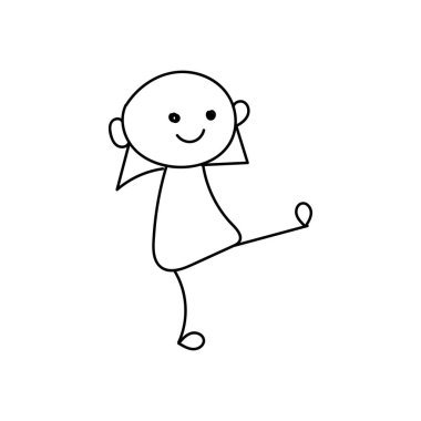 Baskı için komik Stickman el çizimi tarzı ya da poster, kart, el ilanı, dövme ya da T-Shirt tasarımı olarak kullanılması