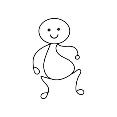 Baskı için komik Stickman el çizimi tarzı ya da poster, kart, el ilanı, dövme ya da T-Shirt tasarımı olarak kullanılması