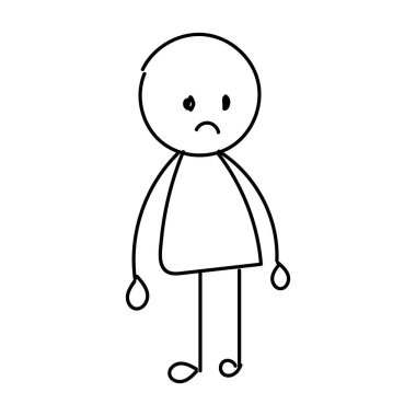 Baskı için komik Stickman el çizimi tarzı ya da poster, kart, el ilanı, dövme ya da T-Shirt tasarımı olarak kullanılması