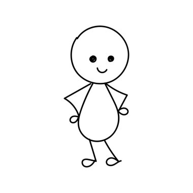 Baskı için komik Stickman el çizimi tarzı ya da poster, kart, el ilanı, dövme ya da T-Shirt tasarımı olarak kullanılması