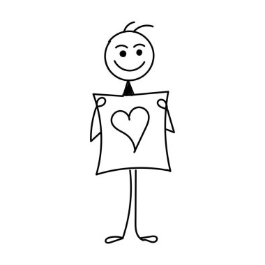 Matbaa, kart, broşür, dövme veya T-Shirt tasarımı için komik çubuk figürü el çizimi tarzı