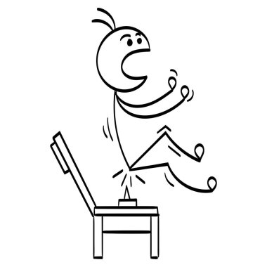 Matbaa, kart, broşür, dövme veya T-Shirt tasarımı için komik çubuk figürü el çizimi tarzı