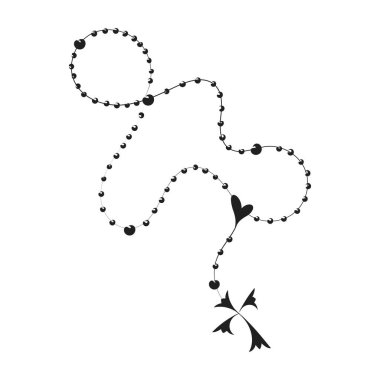 Kutsal tespih tasarımı. Baskı için Hıristiyan Sanatı ya da poster, kart, broşür, dövme ya da tişört olarak kullanmak