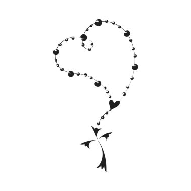 Kutsal tespih tasarımı. Baskı için Hıristiyan Sanatı ya da poster, kart, broşür, dövme ya da tişört olarak kullanmak