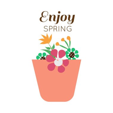 Kaligrafi sezonuyla Hello Spring. Baskı için çiçek çelengi tasarımı ya da poster, kart, broşür ya da tişört olarak kullanılması