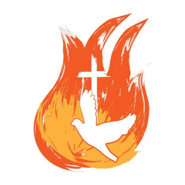 Pentecost Sunday. Holy Spirit Fire. Come Holy Spirit. Use as poster, Banner, card, flyer or T Shirt