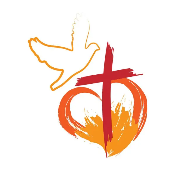 Pentecost Sunday Holy Spirit Fire Come Holy Spirit Use Poster — стоковый вектор