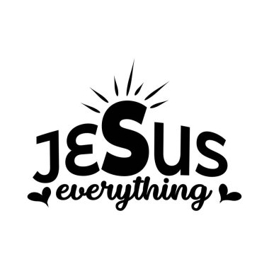 Çıkartma için Hıristiyan tipografi tasarımı. İsa 'nın İncili' nin mesajı. Çocuklar için İncil dersi ya da poster, kart, broşür ya da tişört olarak kullanmak