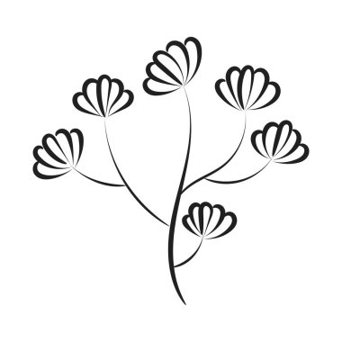 Dövme tasarımı ya da baskı için çiçek çizgisi çizimi tasarımı