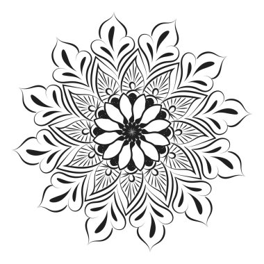 Renklendirme sayfası için mandala tasarımı. Kına, mehndi, dövme ve dekorasyon için dairesel desen..