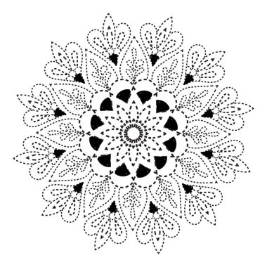 Dairesel desenli çiçek süslemeli mandala