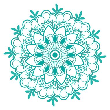 Dairesel desenli çiçek süslemeli mandala