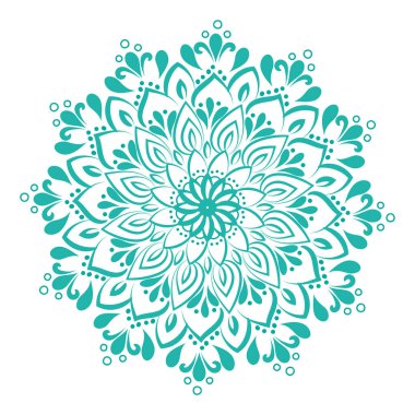 Dairesel desenli çiçek süslemeli mandala