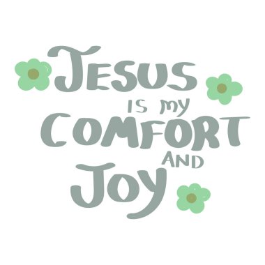 Çıkartma için Hıristiyan tipografi tasarımı. İsa 'nın İncili' nin mesajı. Çocuklar için İncil dersi ya da poster, kart, broşür ya da tişört olarak kullanmak