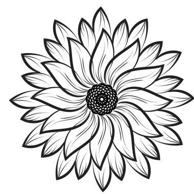 Renklendirme sayfaları için çiçek satırı sanatı