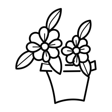 Yazdırmak için çiçek çizgisi çizimi tasarımı 