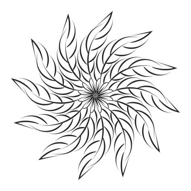 Renklendirme sayfası için mandala tasarımı. Kına, mehndi, dövme ve dekorasyon için dairesel desen..