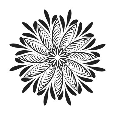 Renklendirme sayfası için mandala tasarımı. Kına, mehndi, dövme ve dekorasyon için dairesel desen..