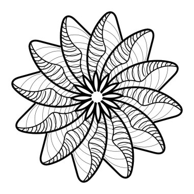 Renklendirme sayfası için mandala tasarımı. Kına, mehndi, dövme ve dekorasyon için dairesel desen..