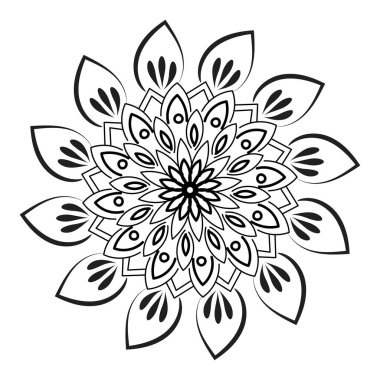 Renklendirme sayfası için mandala tasarımı. Kına, mehndi, dövme ve dekorasyon için dairesel desen..