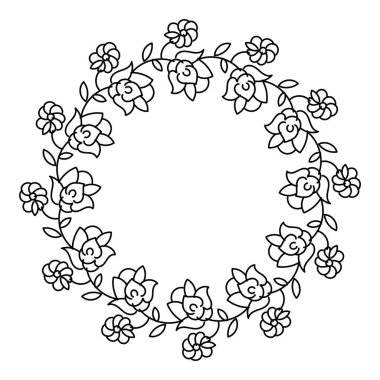 Davetiye kartı için çiçek çerçevesi tasarımı ya da poster, el ilanı, logo tasarımı olarak kullanılacak