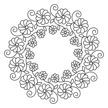 Davetiye kartı için çiçek çerçevesi tasarımı ya da poster, el ilanı, logo tasarımı olarak kullanılacak