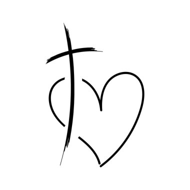 Parmak izi, el ilanı ya da tişört olarak kullanılacak güzel Hıristiyan Sanatı dövme tasarımı