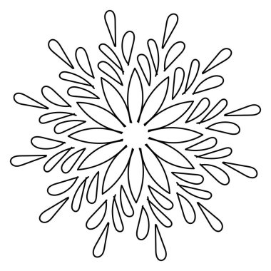 Yazdırma veya nakış olarak kullanılacak zarif Basit Mandala çizgisi